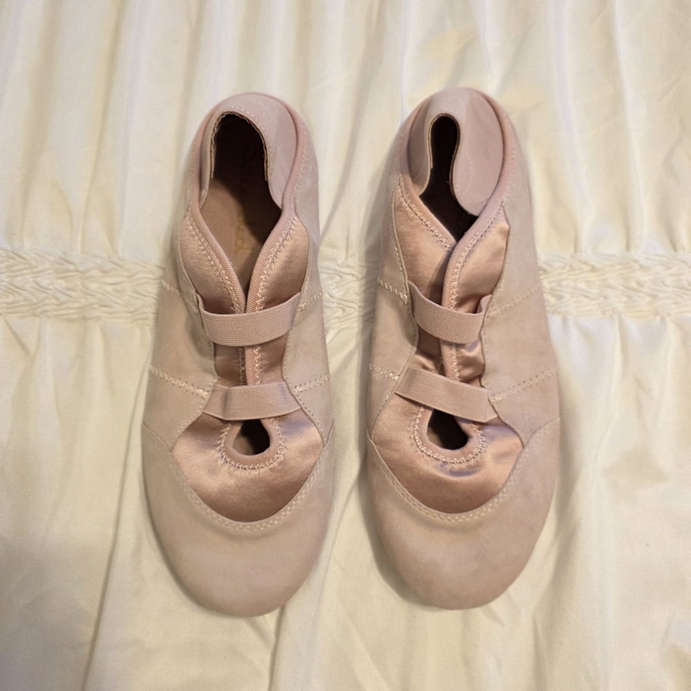 Splendid Jena Suede And Satin Blush Pink Flats Size 8.5